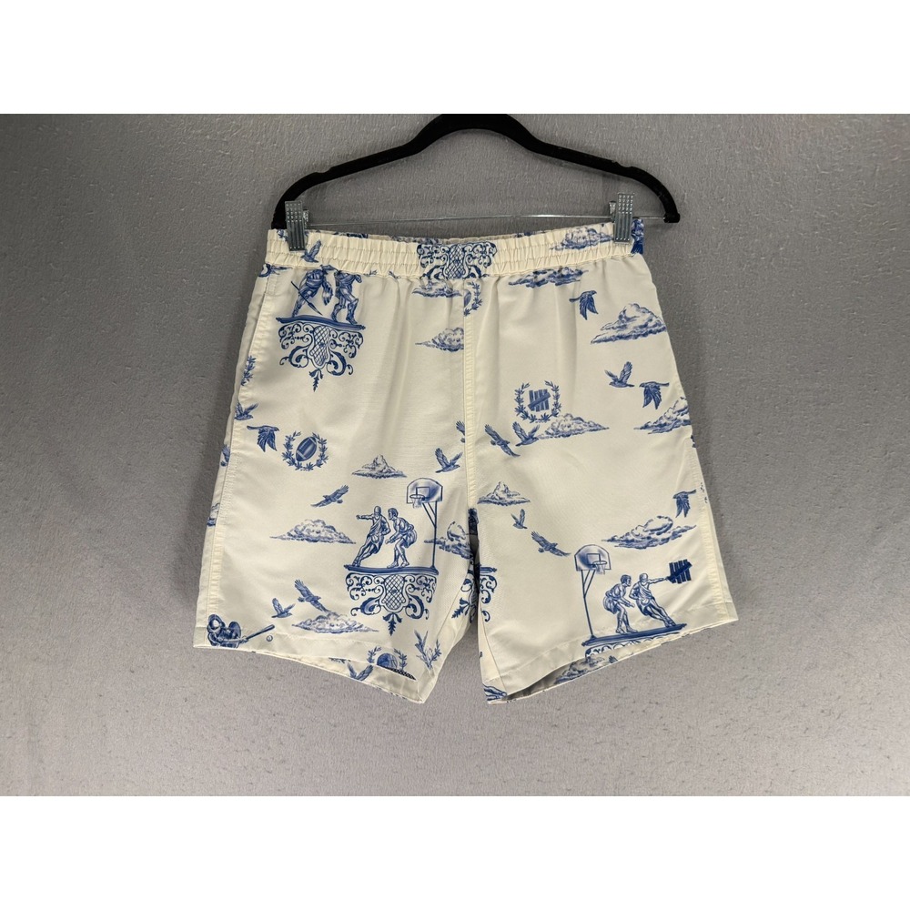 Undefeated UNDFTD Shorts Mens M Blue Toile Lined Streetwear‎ Hybrid Swim Trunks